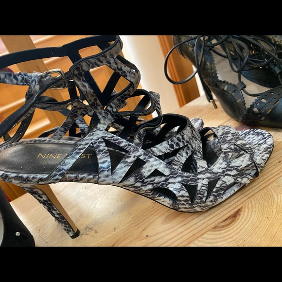 Nine West - Strappy Snakeskin Printed heels - Picture 2 of 3